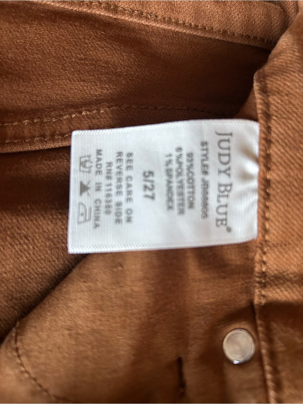 Judy Blue women’s wide-Leg Jeans in Rust Brown - Picture 5 of 7